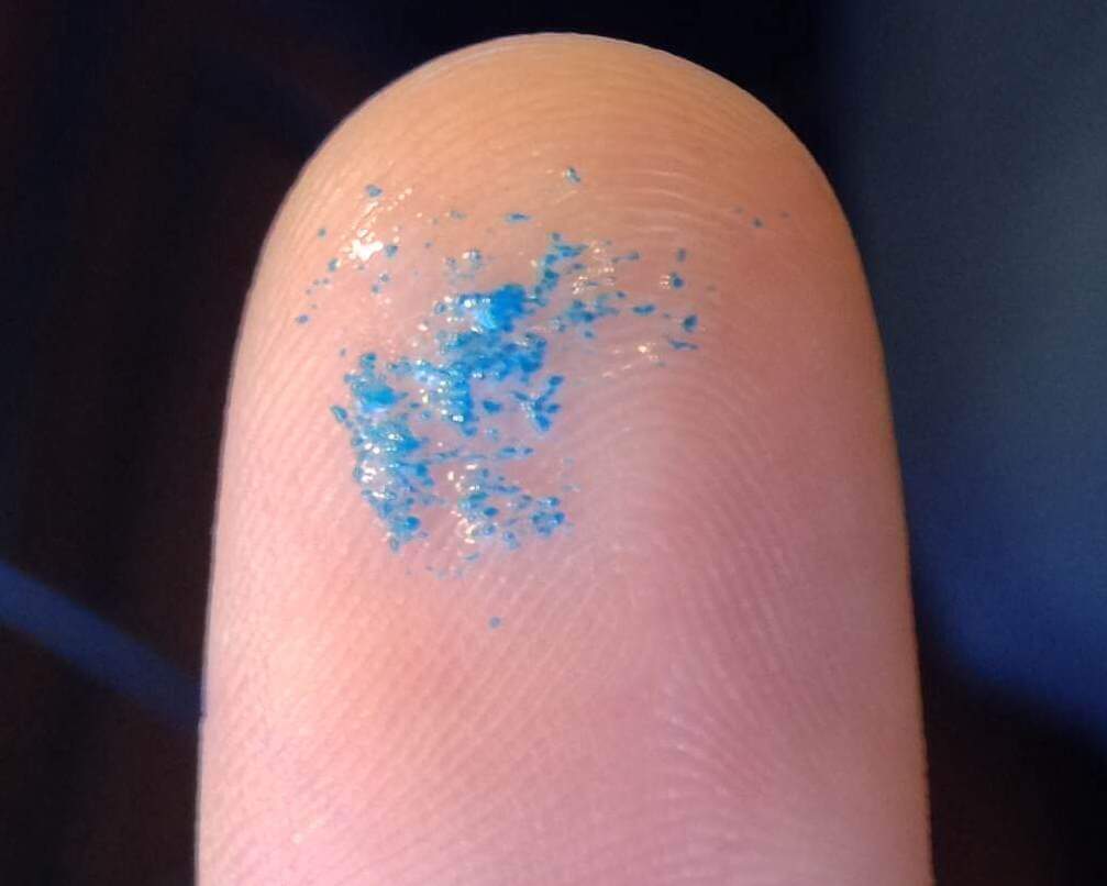 This is a portion of the microbeads that were sifted from a sample-size tube of toothpaste