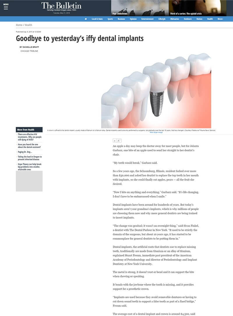 The Bulletin AUG 2015 Goodbye to yesterday’s iffy dental implants | Comments by Dr. Kyle Stanley Beverly Hills Read more
