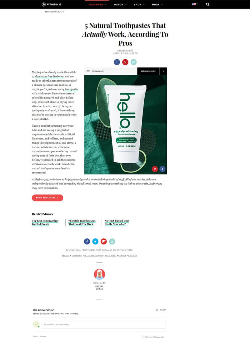 REFINERY29 MAR 2019 5 Natural Toothpastes That Actually Work, According Dr. Matt Nejad and Other Pros Read more