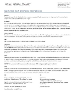 Extraction Post-Operative - Extraction Post Op Instructions - thumbnail