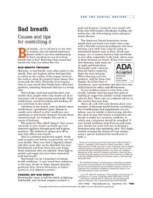 Bad Breath - Causes and tips for controlling it - thumbnail