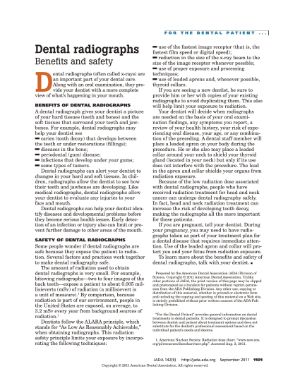 Dental Radiographs - Benefits and safety - thumbnail