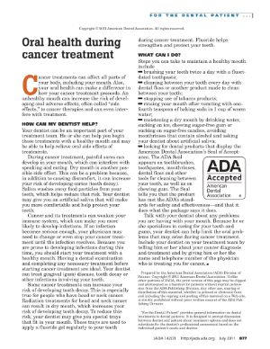 Oral Health During Cancer Treatment - How can my dentist help? - thumbnail
