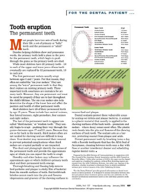 Tooth Eruption - The permanent teeth - thumbnail