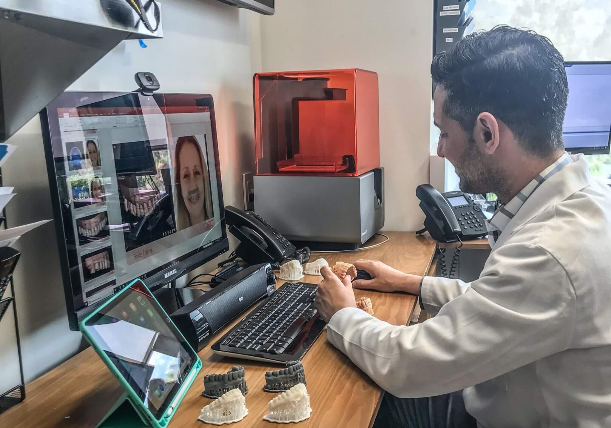 Dr. Matt Nejad during Skype consultations with his patient